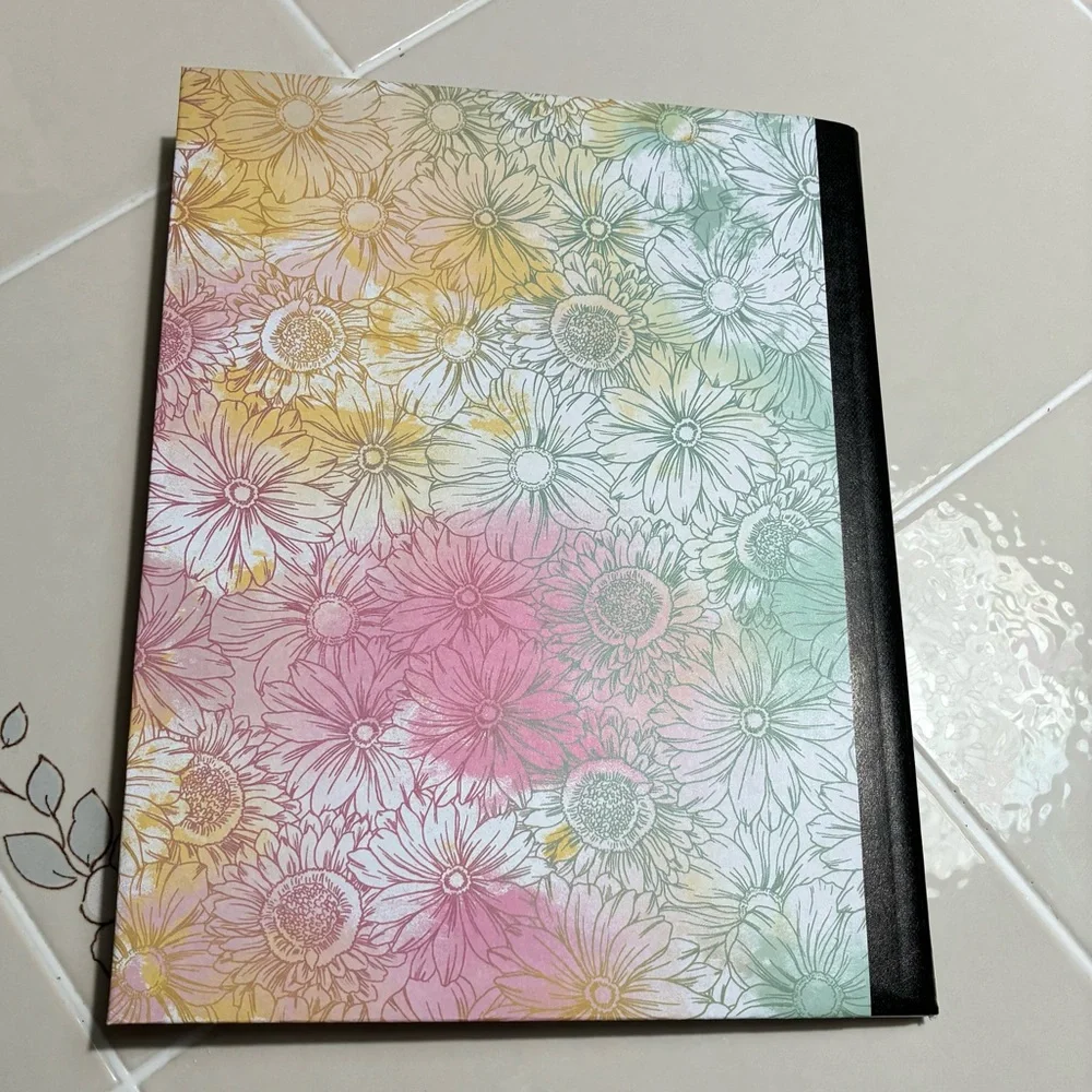 4/$15 ❤️ Handcrafted Colorful Smiley Face Composition Notebook